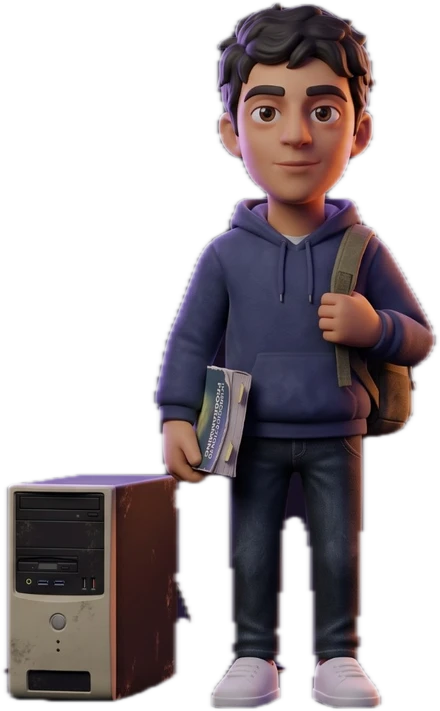 Matteo's figure turning back into his younger self, made of points of light