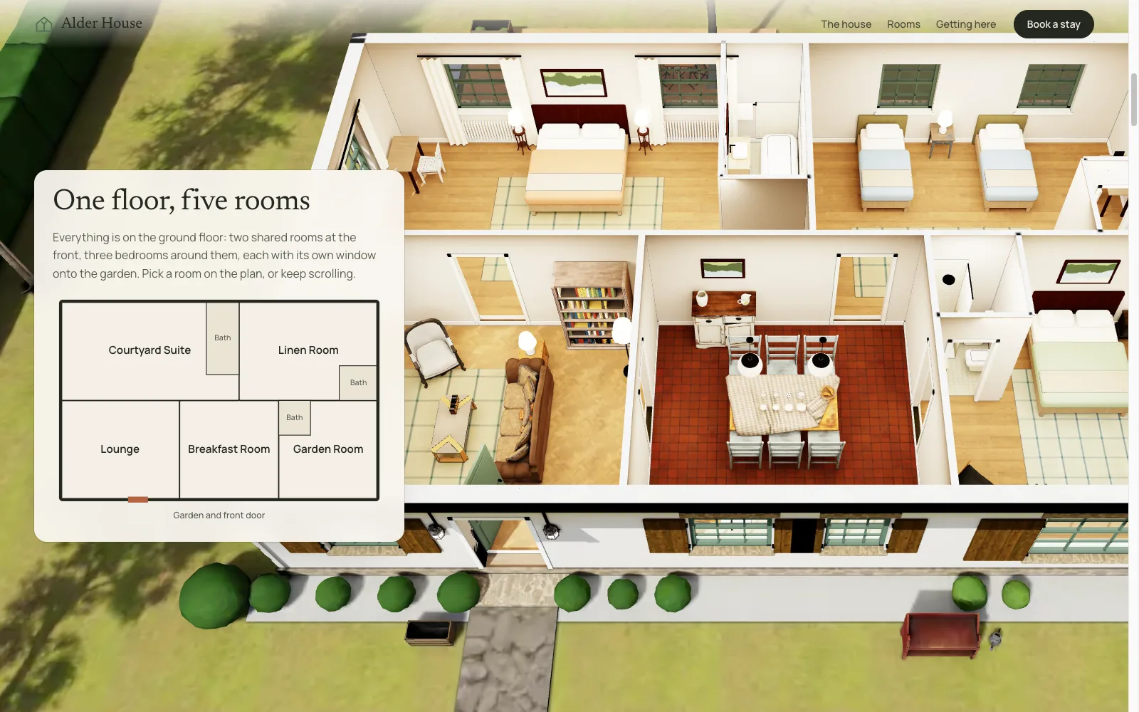 Bed & breakfast template, 3D tour